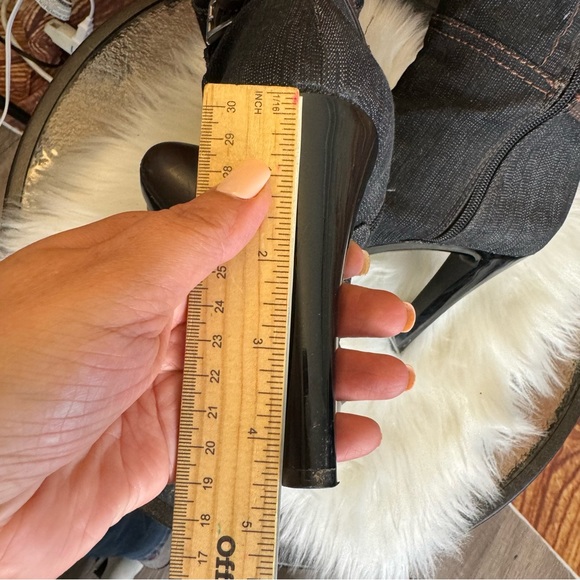 Women’s Sexy Denim Over the Knee Stiletto Heel Boots Size 8 - Picture 5 of 13